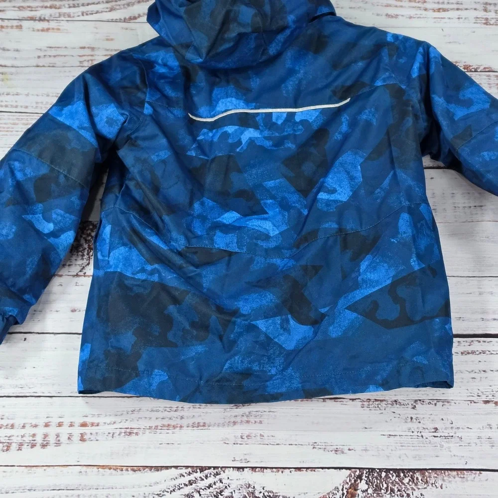 Columbia Interchange Jacket Kids XXS Blue Excellent 3-in-1 Camo Omni-Heat